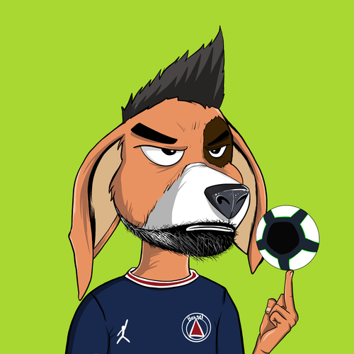 Character in a football shirt balancing a ball
